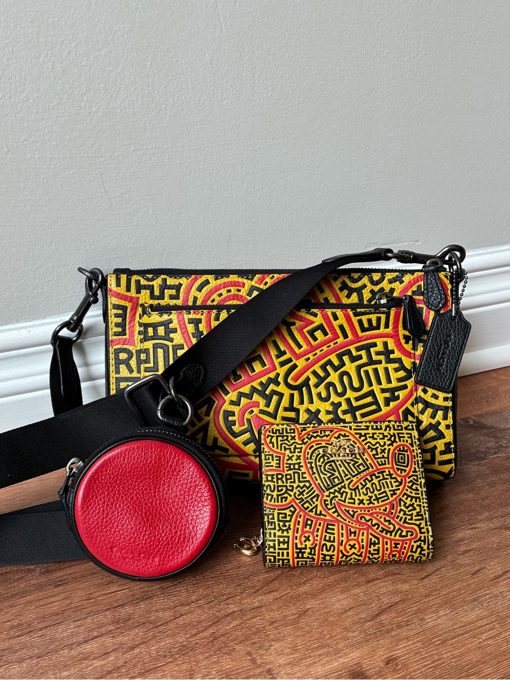 Coach x Disney Mickey Mouse x Keith Haring Holden Crossbody & Wallet SET C6911